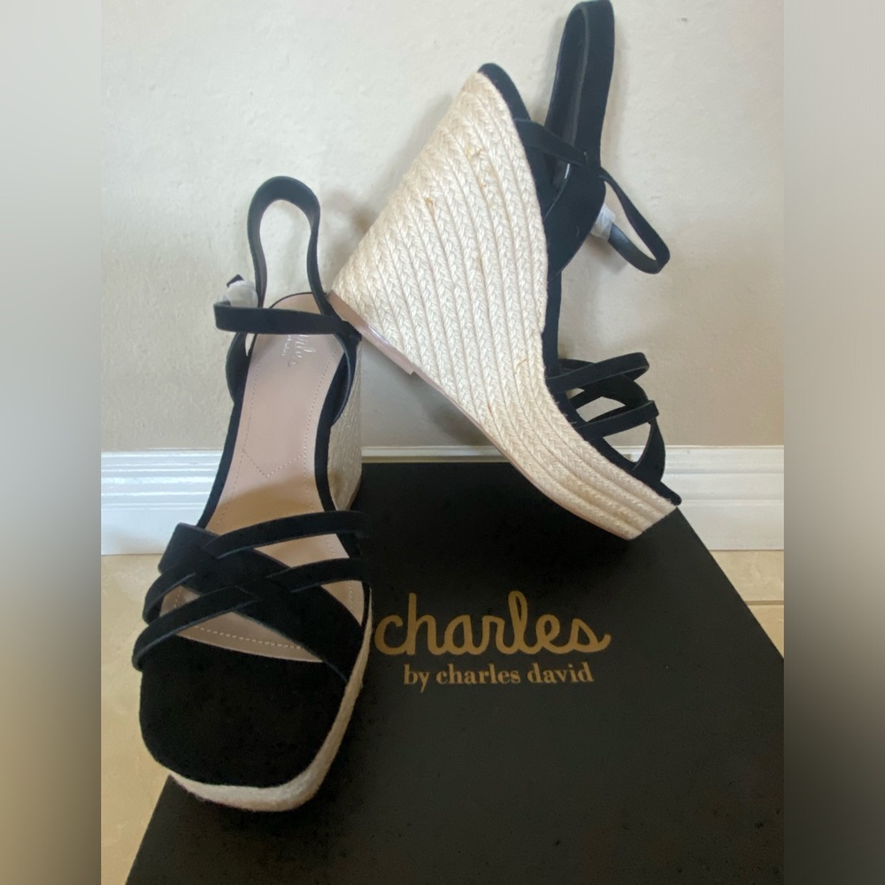 Charles by Charles David black and tan wedge ☀️ BRAND NEW, never worn ☀️ size 9
